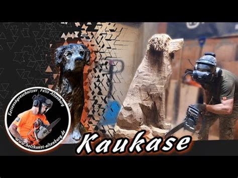 Chainsawcarving HUND mit der KETTENSÄGE hund geburtstag YouTube