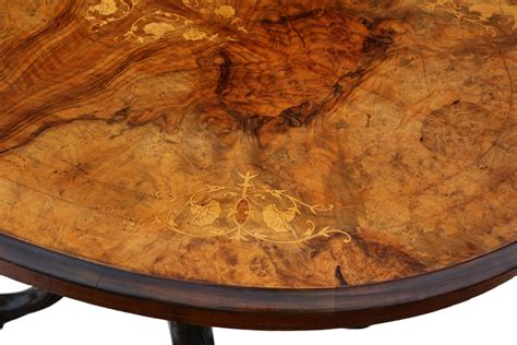 Victorian Burr Walnut Marquetry Oval Loo Breakfast Table 899838