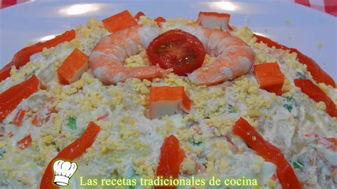 Receta fácil de ensaladilla rusa con marisco