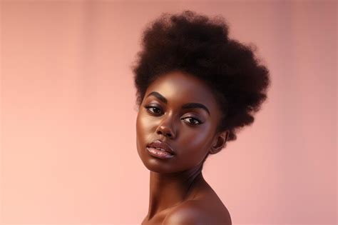 Premium Ai Image Beautiful African American Woman With Perfect Skin