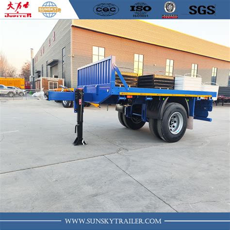 Factory price One-axle Dangler Trailer with Head Wall for sale,One-axle ...