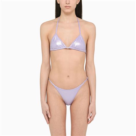 The Attico Lilac Triangle Spread Bikini Thedoublef