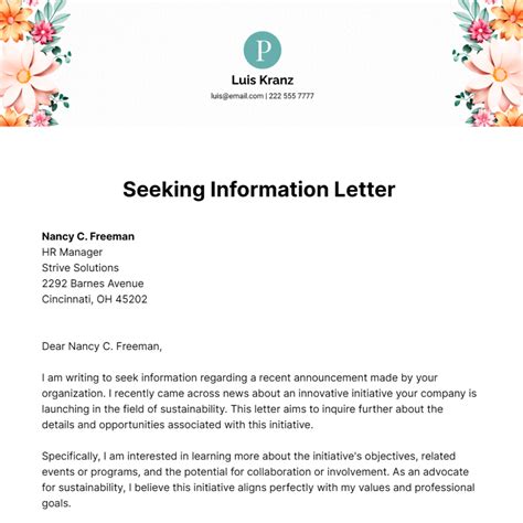 Free Information Letter Templates And Examples Edit Online And Download