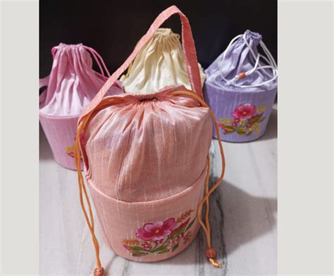 Hand Embroidered Basket Potli Potli Bags Online Athulyaa