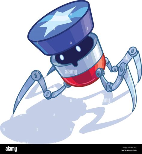 Vector cartoon clip art illustration of a patriotic American spider or ...