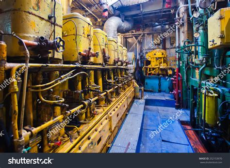 Engine Room On Cargo Boat Ship Stock Photo 252153970 | Shutterstock