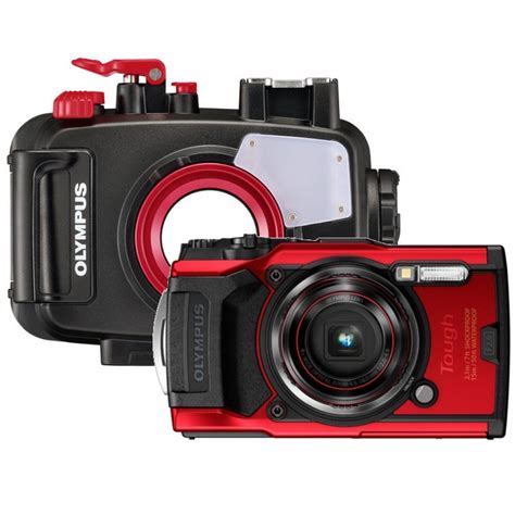 Olympus Tough TG 6 Underwater Camera In Red PT 059 Underwater Case