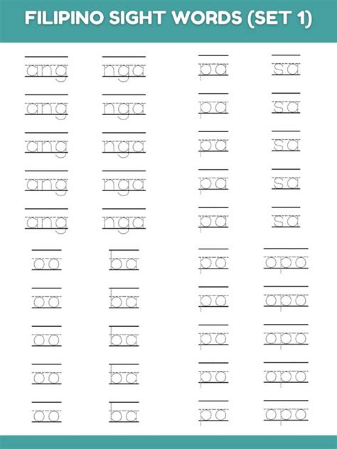 Filipino Sight Words Tracing | PDF