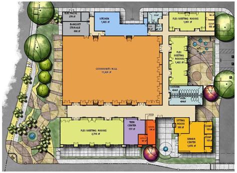 Small Community Center Floor Plan | Printable Templates Free