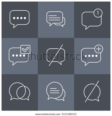 Chat Message Icons Set Chat Message Stock Vector (Royalty Free ...