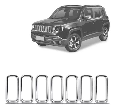 Aro Moldura Cromado Grade Jeep Renegade 2019 2020 Parcelamento Sem Juros