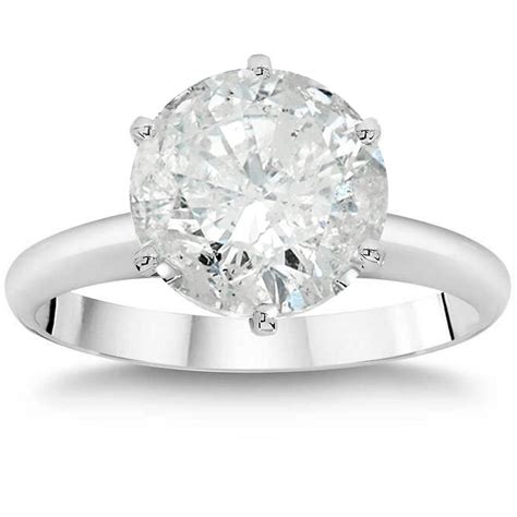 2 1 4 Ct TDW Solitaire Round Diamond 6 Prong Engagement Ring 14k White