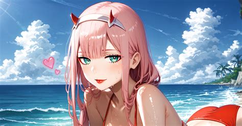 ゼロツー Beach Fun Ai Zero Twoのイラスト Pixiv