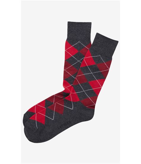 Express Argyle Dress Socks Eastern Red In Red For Men Eastern Red