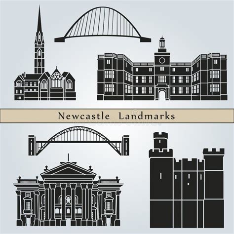 Newcastle Landmarks stock vector. Illustration of united - 46395597