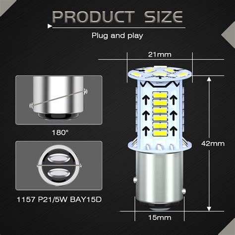 Ngoucig Pcs Flash Explosivo Luz De Sinaliza O Led Freio Bay D