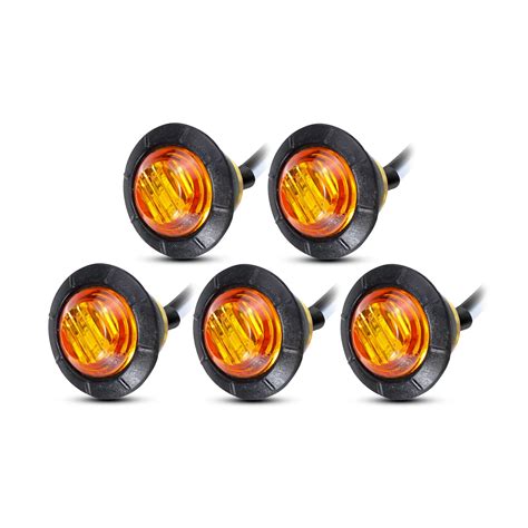 Meerkatt Inch Mini Round Amber Led Bullet Side Marker Indicator