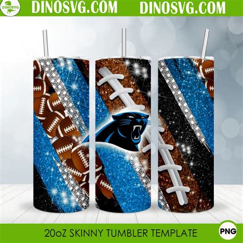 Carolina Panthers Glitter 20oz Straight Skinny Tumbler Wrap Sublimation