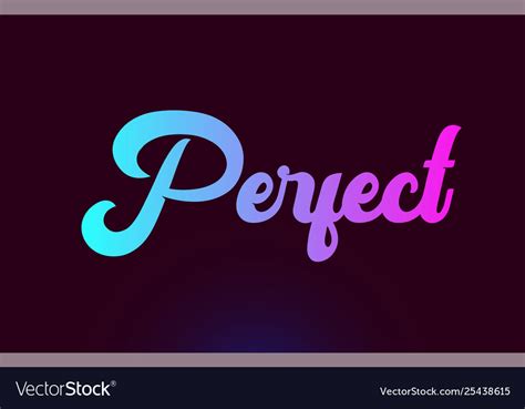 Perfect pink word text logo icon design Royalty Free Vector