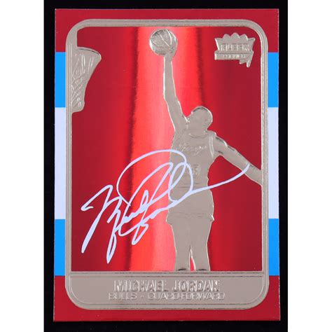 Michael Jordan Fleer Premier Signature Series Red Holo Refractor