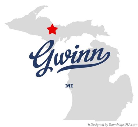 Map of Gwinn, MI, Michigan