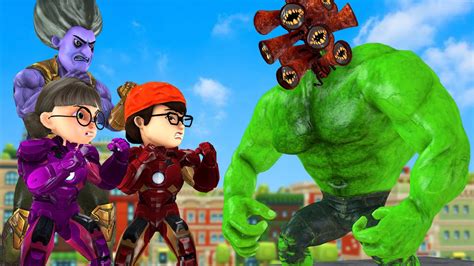 Team Couple Hero Nick And Tani Iron Man Vs Giant Hulk Siren Head