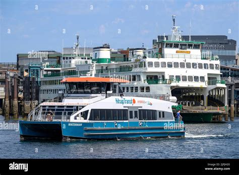 The Kitsap transit Fast Ferry Waterman and the Washington State Ferry Kaleetan at the Bremerton ...