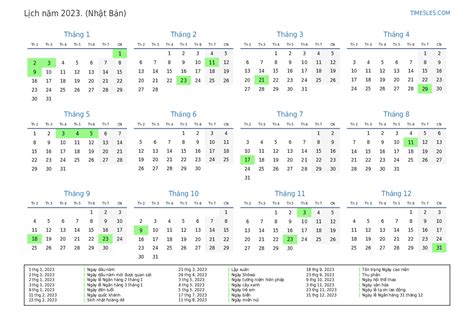 Lịch Cho Năm 2023 Với Các Ngày Lễ Ở Nhật In Và Tải Xuống Lịch
