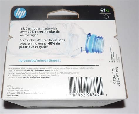 Genuine Hp Xl Ch Wn Black Ink Cartridge Dated New Xl