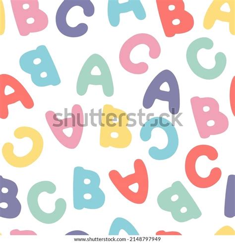 Vector English Alphabet Seamless Pattern Isolated เวกเตอรสตอก ปลอด