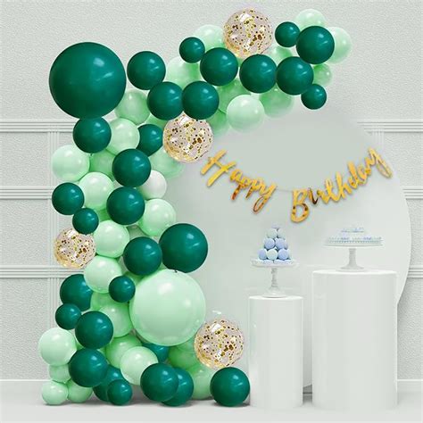 Party Propz Birthday Decoration Items 57 Pcs Green Theme Happy