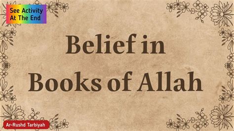 Belief In The Books Of Allah Islamic Topic With Activity In English Ar Rushd Tarbiyah Youtube