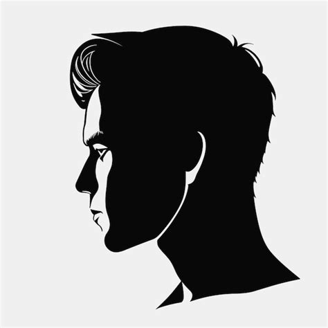 Man face silhouette cartoon vector style | Premium AI-generated vector