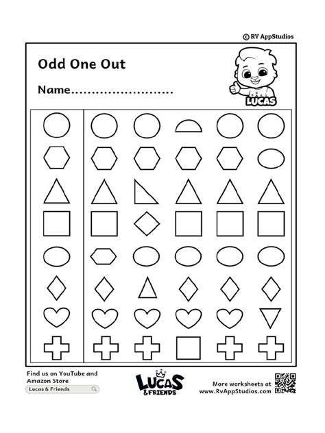 156 Free Printable Worksheets for Kids Odd One Out Worksheet Odd One ...