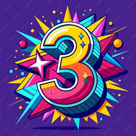 Premium Vector | Three number or number 3 3d 