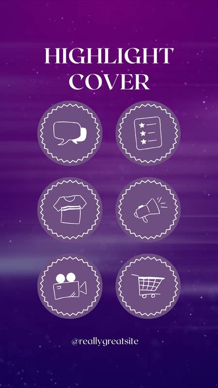 customize  purple instagram story highlight covers templates