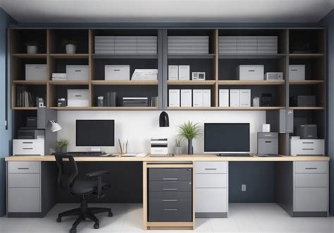 Premium Ai Image A Impeccably Organized Office Generated By Ai