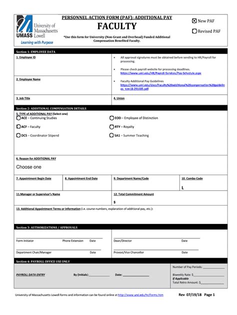 Fillable Online Completing A Personnel Action Form Paf Human