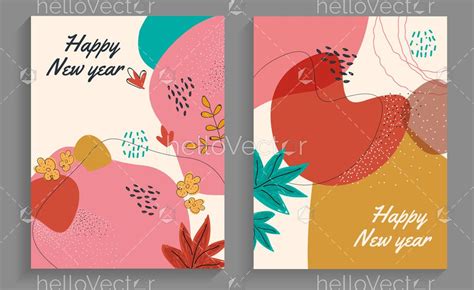 Vector New Year Card Design set - Download Graphics & Vectors