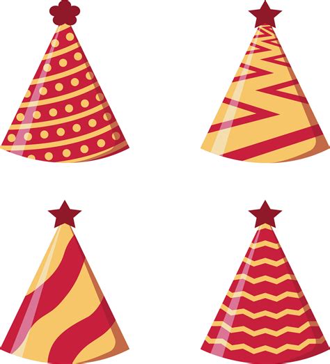 Collection Of New Year Hat Isolated On White Background Vector