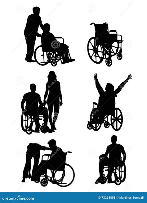 Handicapped And Wheelchair Silhouettes Stock Vector Illustration Of