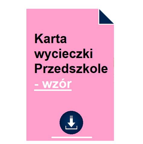 Karta wycieczki Przedszkole wzór 2024 POBIERZ