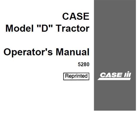 Case IH Model“ D ” Tractor Operator’s Manual | Service Repair Manuals PDF