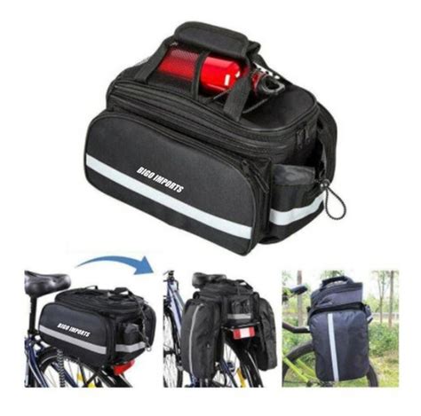 Bagageiro Garupa Bike Traseiro Bolsa Alforge Duplo Viagem