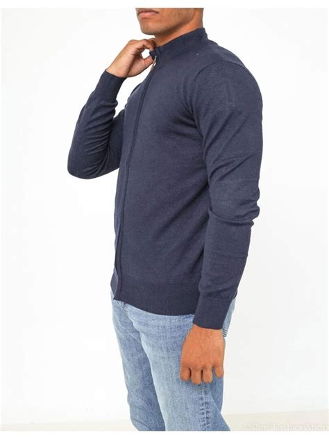 Pull Cardigan Zip Kebello Bleu Marine Kiabi