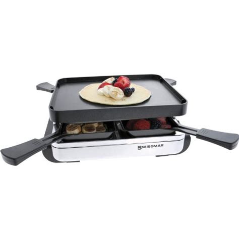 SWISSMAR KF 77480 4 PERSON RACLETTE WITH REVERSIBLE GRILL GRIDDLE PLATE