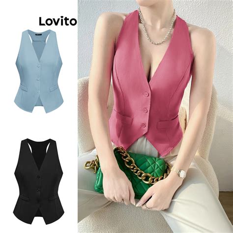 Lovito Elegante Top Tank Es Frontais Para Mulheres L Ed