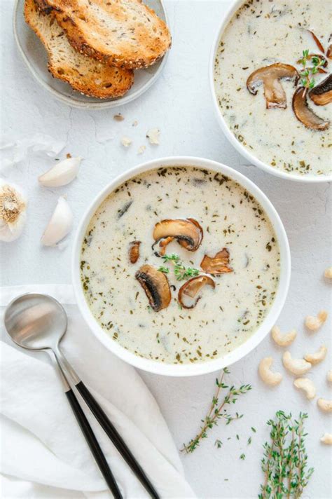 Easy Vegan Cream Of Mushroom Soup Gluten Free Recipe Vegan Mushroom Soup Creamed