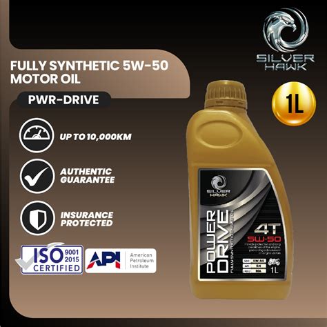 Silver Hawk Motor Oil 4T Fully Synthetic 5W 50 Motor Oil 1L Met API