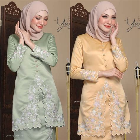 Yasmen Kebaya Kurung Duchess Satin Plus Size Ready Stock Suzanne Qayla